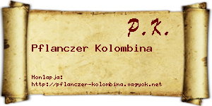 Pflanczer Kolombina névjegykártya